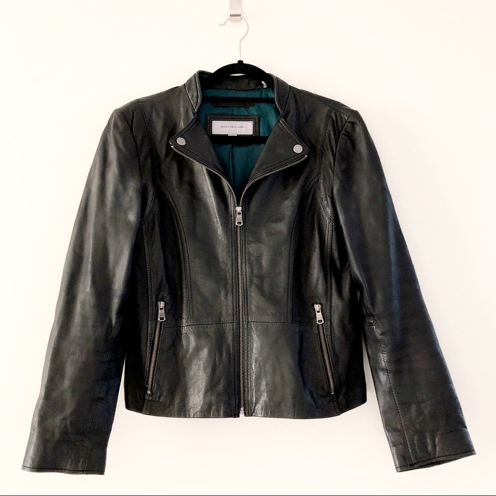 Marc New York Black Leather Moro Jacket